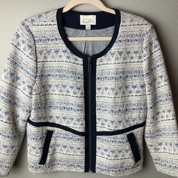 HINGE Nordstrom Wool Tweed Zip Blazer - Clueless Vibes - Picture 1 of 9